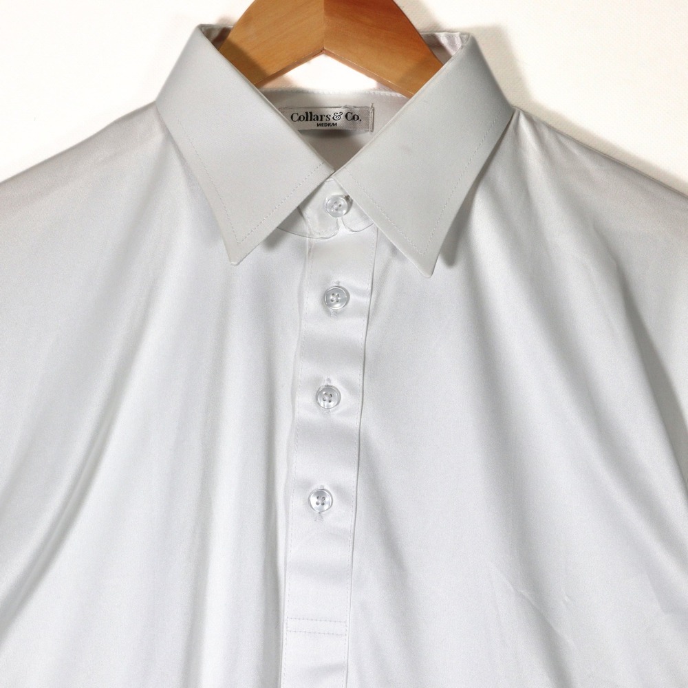 Collars & Co Dress Collar Polo Shirt Mens M NWOT White Performance Short Sleeve